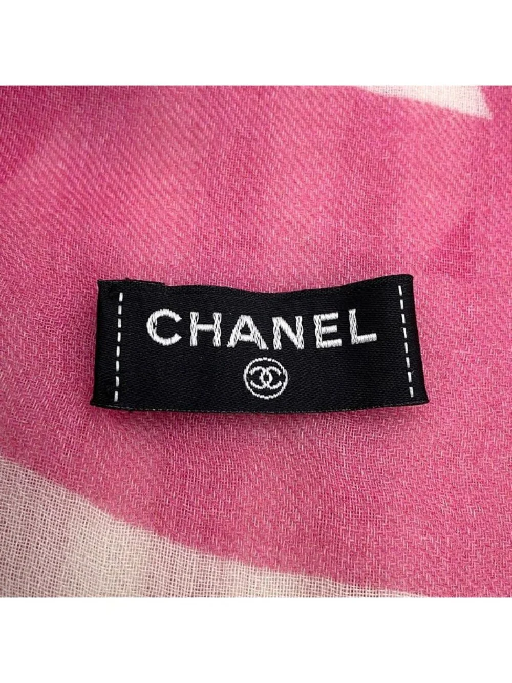 Chanel Scarf CC Logo Large Shawl Cashmere